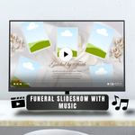 White & Gold Funeral Slideshow Template, Celebration of Life (Canva, 21 Slides, MP4)