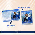 Blue Funeral Program Template: 8-Page Memorial, Celebration of Life (Canva, PDF Download)