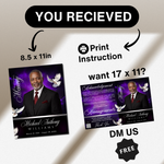 Purple Funeral Program Canva Template | 8 Page Memorial Booklet