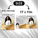 White Roses Funeral Program Template: Celebration of Life (Canva, 8 Pages, Digital Download)