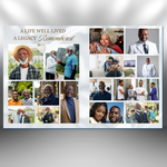 White & Gold Funeral Program Template: 8-Page Memorial (Canva, PDF)