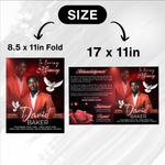 Red and Black Funeral Program Template: 8-Page Memorial (Canva PDF)