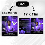 Purple and Black Funeral Program Template: 8-Page Memorial (Canva PDF)