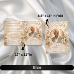 White & Gold Roses Funeral Program Template: 8-Page Memorial, Celebration of Life (Canva, PDF Download)