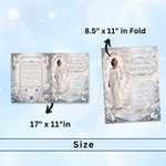 Blue Roses Funeral Program Template, Memorial Obituary (Canva Template)