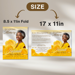 Yellow Gold Funeral Program Template: 8-Page Memorial Program