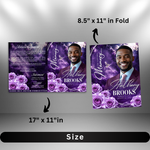 Purple Funeral Program Canva Template | 8 Page Memorial Booklet