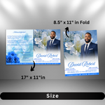 Blue Funeral Program Template: 8-Page Memorial (Canva, PDF Download)