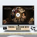 Black & Gold Funeral Slideshow Template, Celebration of Life (Canva, 30 Slides, MP4)