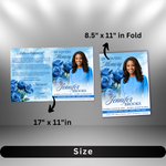 Blue Roses Funeral Program Template: 8-Page Memorial (Canva, PDF Download)