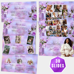 Purple Rose Funeral Slideshow Template, Celebration of Life (Canva, 30 Slides, MP4)
