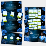 Blue & Black Funeral Slideshow Template, Celebration of Life (Canva, 30 Slides, MP4)