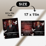 Red Funeral Program Canva Template | Red Theme | 8 Page Memorial Booklet