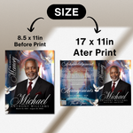 Funeral Program Canva Template | Heavenly Dove Memorial Theme | 8 Page Memorial Booklet