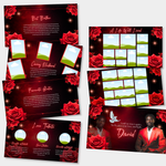 Red & Black Funeral Slideshow Template, Celebration of Life (Canva, 30 Slides, MP4)