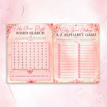 Pink Baby Shower, Activity Booklet, Baby Shower Template, Printable Party Games, 12-Page(Canva Editable, Digital Download)