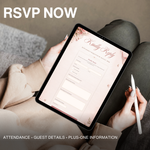Pink Floral Wedding Website Template with RSVP: Editable Canva Design (Digital Download)
