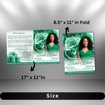 Green Roses Funeral Program Template: 8-Page Memorial (Canva, PDF Download)