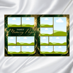 Green & Gold Funeral Program Template: 8-Page Memorial (Canva PDF)