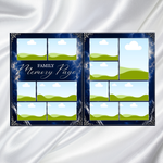 Blue & Silver Funeral Program Template: 8-Page Memorial (Canva PDF)