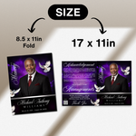 Purple Funeral Program Canva Template | 8 Page Memorial Booklet