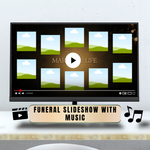 Black & Gold Funeral Slideshow Template, Celebration of Life (Canva, 30 Slides, MP4)