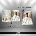 White Roses Funeral Program Template, 8 Page Memorial (Canva)