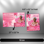 Pink Rose Funeral Program Template: 8-Page Memorial, Celebration of Life (Canva, PDF Download)