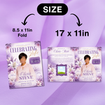 Purple Roses Funeral Program Template, Memorial Obituary (Canva Template)