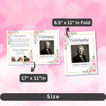 Blush Floral Funeral Program Template: Elegant Celebration of Life (Canva PDF)