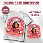 Pink & White Roses Funeral Program Template: 8-Page Memorial (Canva PDF)