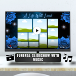 Blue & Black Funeral Slideshow Template, Celebration of Life (Canva, 30 Slides, MP4)