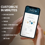 Dusty Blue & Gold Wedding Website Template with RSVP | Editable Canva Wedding Website | Digital Wedding Invitation | Instant Download