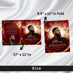 Red & Gold Funeral Program Template: 8-Page Memorial (Canva PDF)