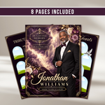 Purple Roses Funeral Program Template: 8-Page Memorial (Canva PDF)