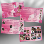 Pink Rose Funeral Program Template: 8-Page Memorial, Celebration of Life (Canva, PDF Download)