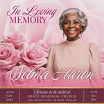 Pink Funeral Announcement Flyer: Editable Canva Template (Digital Download)