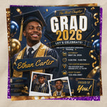 Graduate Flyer, Graduation Invitation, Class of 2026 Flyer, Senior Grad Announce, College Decision Canva Editable