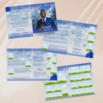 Blue Funeral Program Template: 8-Page Memorial, Celebration of Life (Canva, PDF Download)