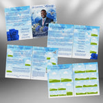 Blue Funeral Program Template: 8-Page Memorial, Celebration of Life (Canva, PDF Download)